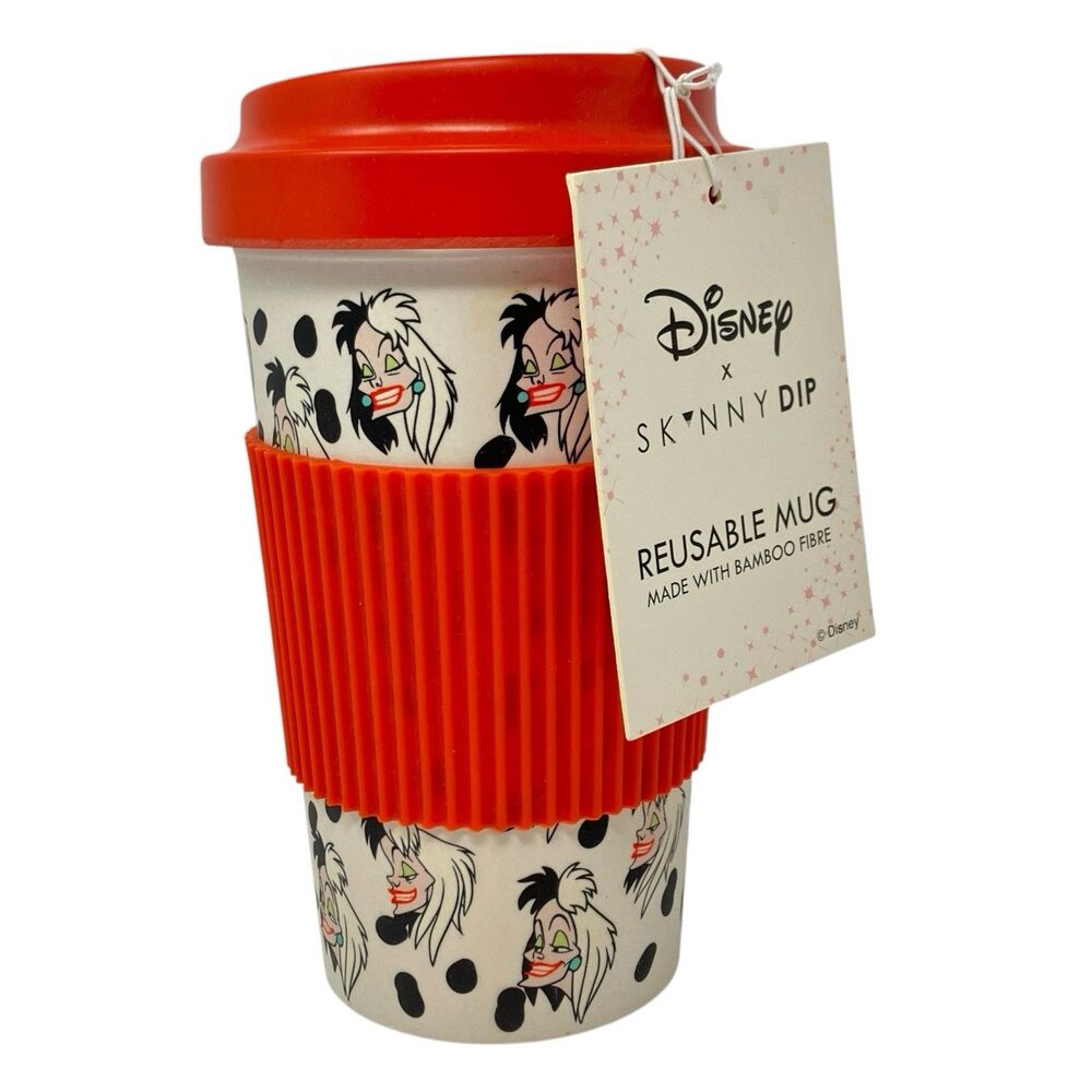Disney x Skinnydip Travel Mug Cruella De Vil 101 Dalmatians Bamboo Coffee Cup